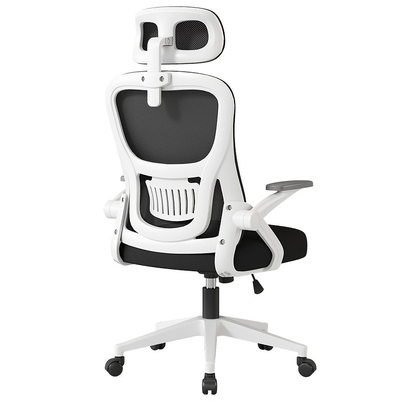 Ergonomic computer chair with high back, 3D armrest, breathable mesh, adjustable lumbar support, easy to clean, suitable for home and office use.