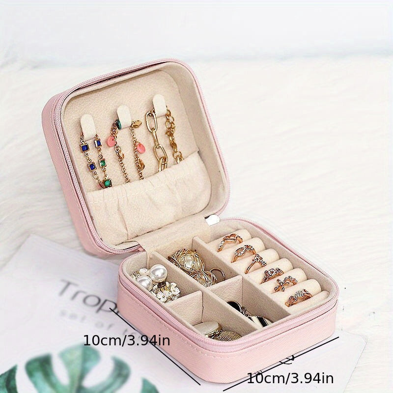 Large Capacity Jewelry Storage Box for Travel and Home Organization, with Necklace and Earrings Holder