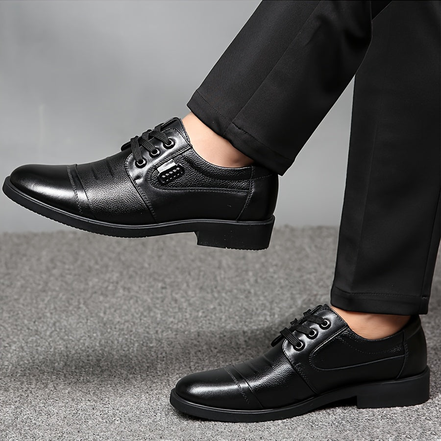 Quality leather Derby shoes with slip-resistant rubber soles for men.