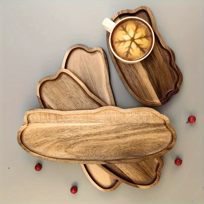 Polished wooden cheese tray for snacks, dinner, tea, and sushi - Ideal for serving various foods at family gatherings.