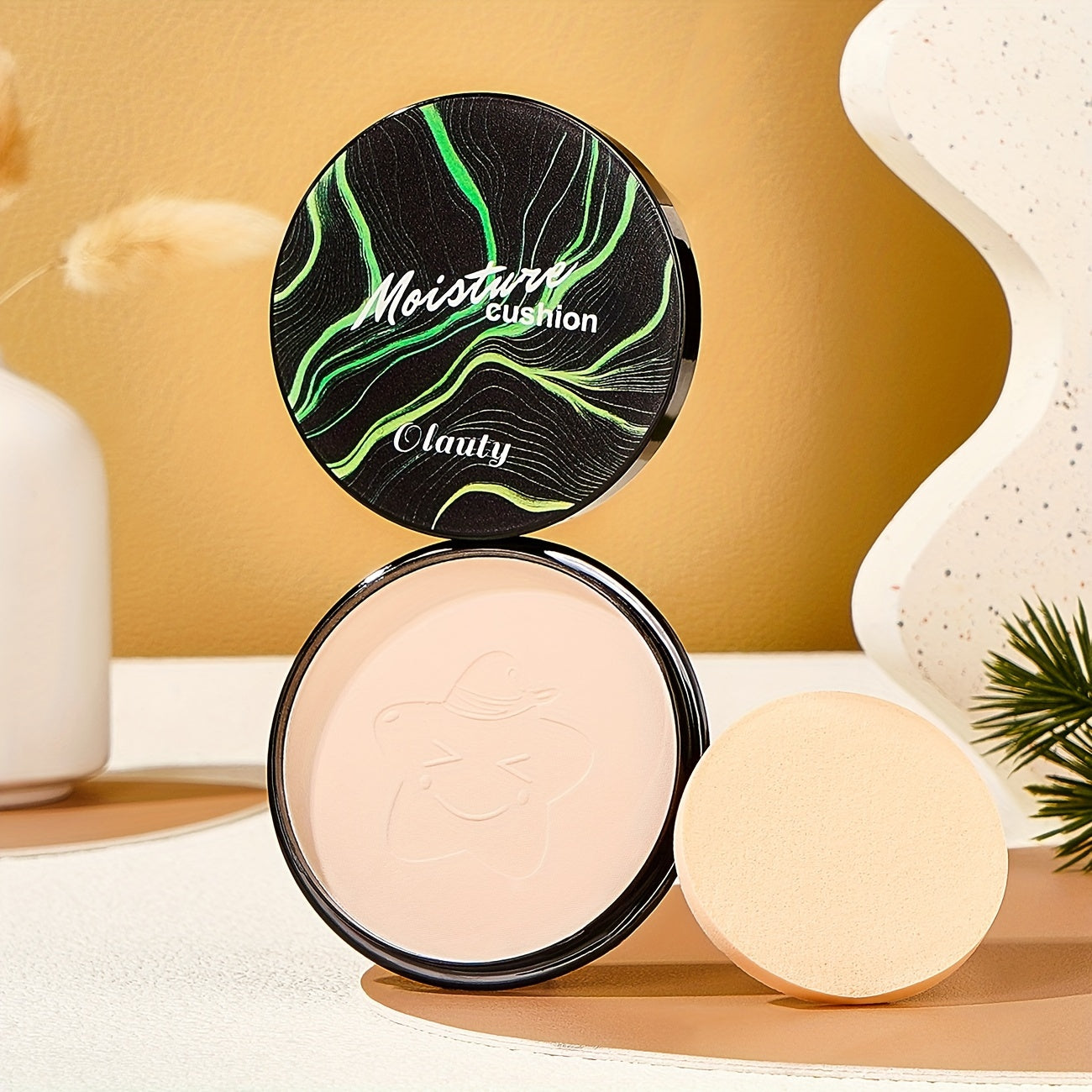 Long-lasting, waterproof makeup powder that covers pores and brightens skin tone.