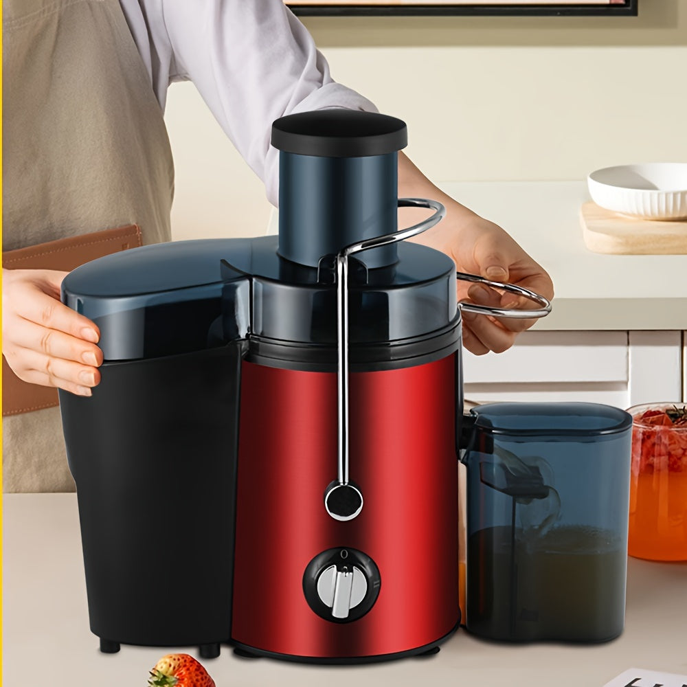 1pc Electric Juicer with 18000 RPM High-Speed Centrifugal Juice Extractor, C-Type Plug, Non-Heated Plastic Body, Food-Grade PP Cup, 0.5L-1L Capacity, Knob Control.