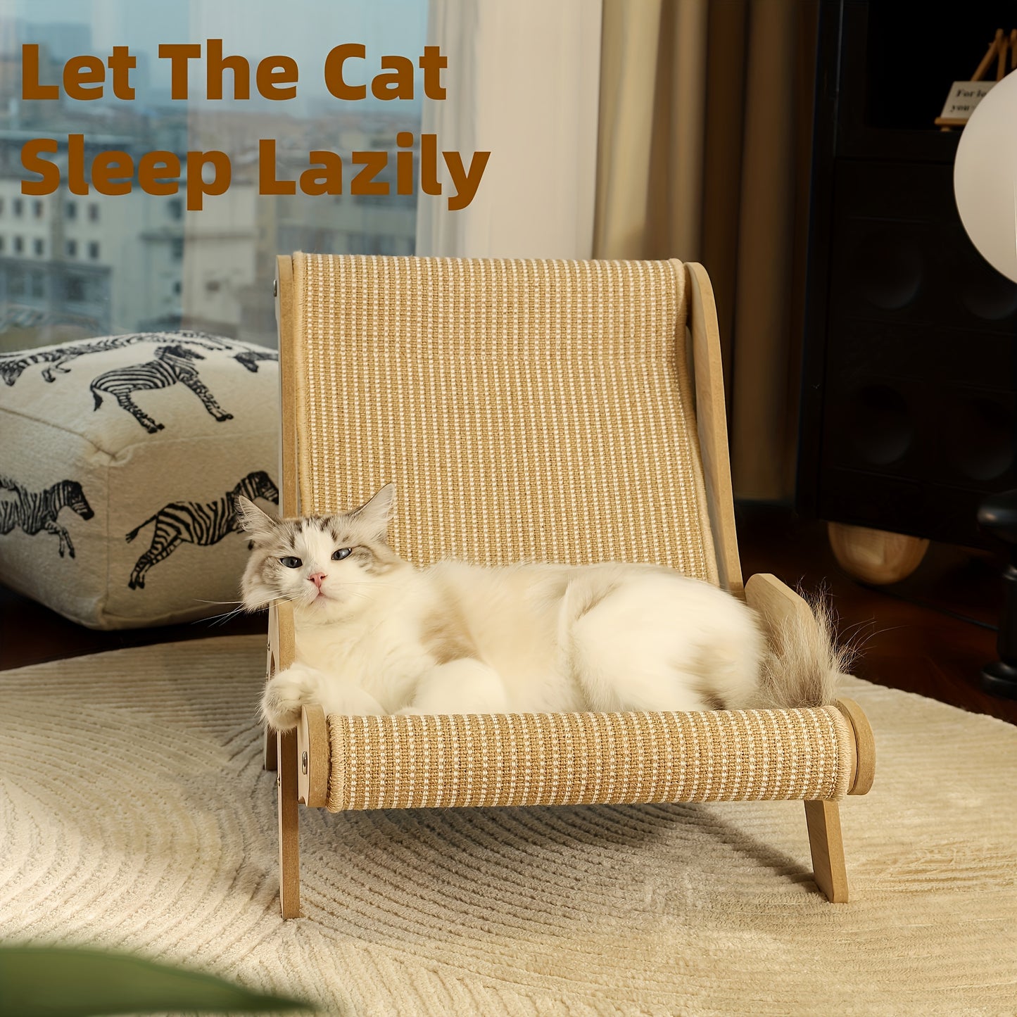 1 piece Cat Lounge Chair made of durable linen material with detachable design suitable for both cats and humans. Can also be used as pet furniture for dogs.