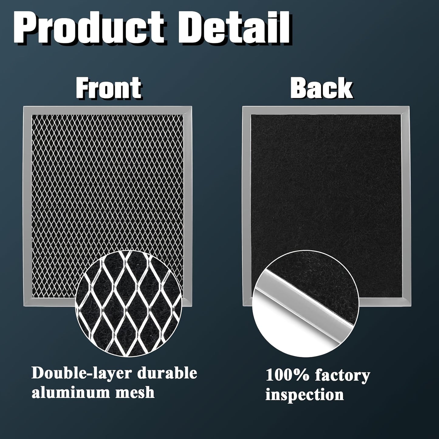 3 packs of replacement filters for B-Roan range hood, measuring 10.5 x 8.75 inches. Compatible with stove vent fans featuring aluminum mesh charcoal combo. Replaces 6105c and 97007697.