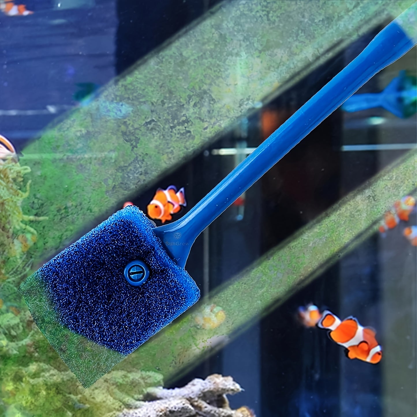 Aquarium Cleaning Kit includes Siphon, Fish Net, and Sponge Brush for maintenance.