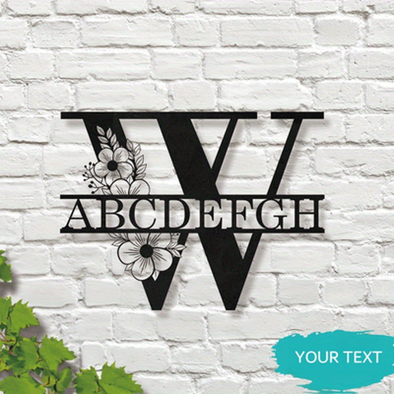 This Elegant Personalized Name Sign with Floral Design is a Customizable Iron Monogram Wall Art that is perfect for Home Decor, Wedding Favors, and Special Celebrations. Suitable for Ages 14 and up.