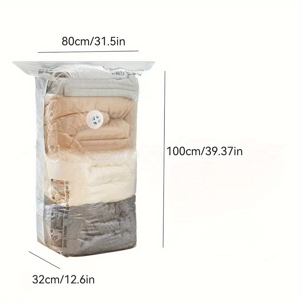 Vacuum Storage Bags for Clothing and Quilts - Space-Saving Design, No Pump Required, Simple Seal, Rectangular Shape