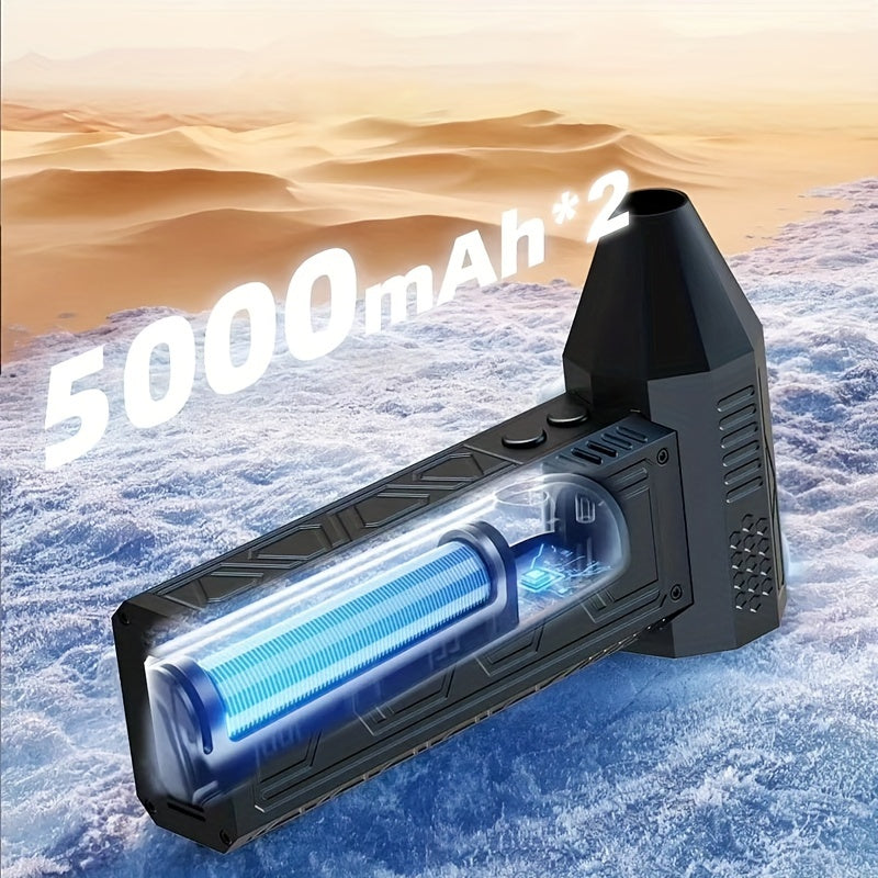 Introducing the HSTOP Mini Jet Fan, a powerful 5000mAh Compressed Air Duster that serves as a versatile Power Blower for use in homes, kitchens, and outdoor settings. This handy tool comes with 9 Cleaning Accessories and features a USB rechargeable