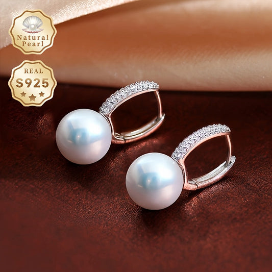 Upgrade your jewelry collection with the sophisticated and timeless MUFAN Elegant Vintage Style Freshwater Pearl Drop Earrings. These stunning earrings feature large 10-11mm round natural gemstones hanging from S925 sterling silver posts. Perfect for