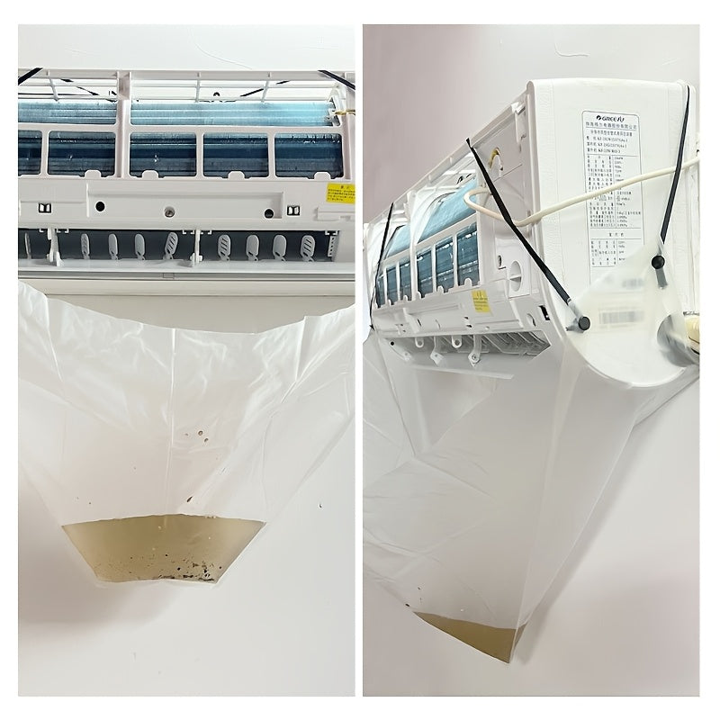 Efficiently clean your air conditioner with the 1pc Universal Fit Air Conditioner Cleaning Cover. Made of Polyvinyl Chloride (PVC) material, this cover comes with a water bag and requires no electricity. Hang it in your home and catch water to