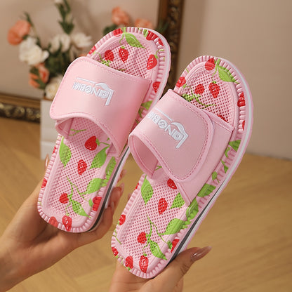 Women's casual summer sandals with fabric upper, EVA sole, hook-and-loop closure, and hand washable design.