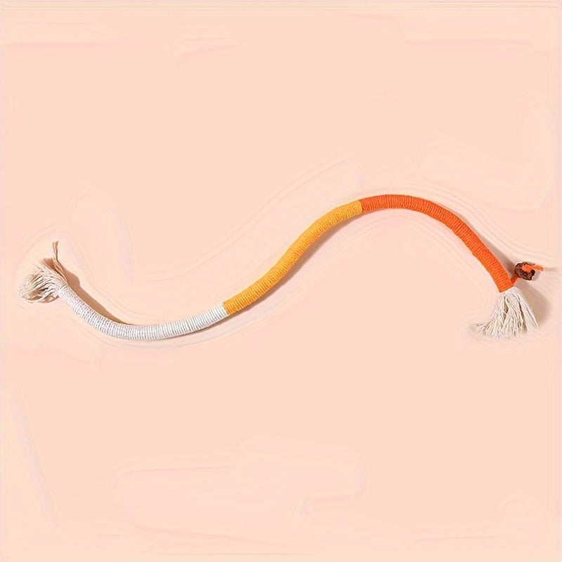 1 piece of durable cat bite rope toy for indoor cats, designed for teeth grinding and oral cleaning.