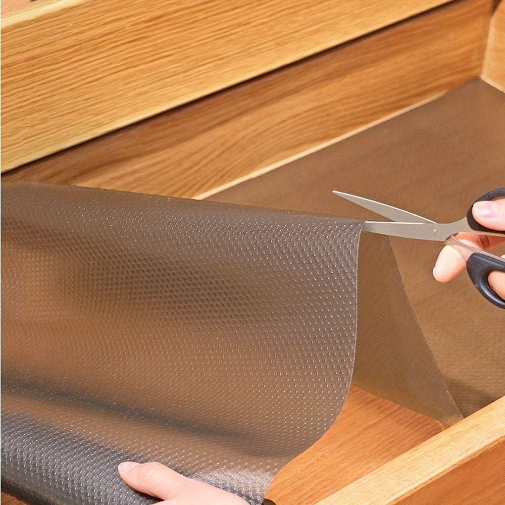 Water-resistant and reusable drawer liner - Sturdy, non-sticky shelf protector roll for cabinets, refrigerators, and more - Simple to clean rubber mat