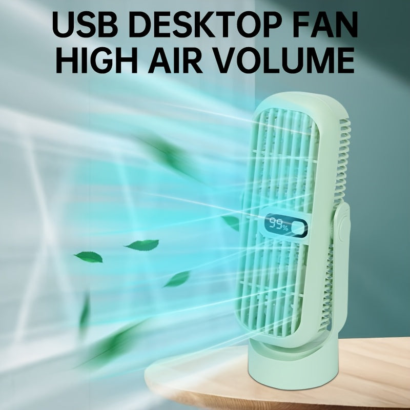 Portable Wireless Desktop Fan, 1pc, with 5-Speed Small USB Desktop Fan, Mini Cooling Fan, Rotatable Silent Tower Fan with LED Digital Display. Perfect gift for Home, Office, Dorm, Outdoors, School, Fishing, Camping, and Travel.