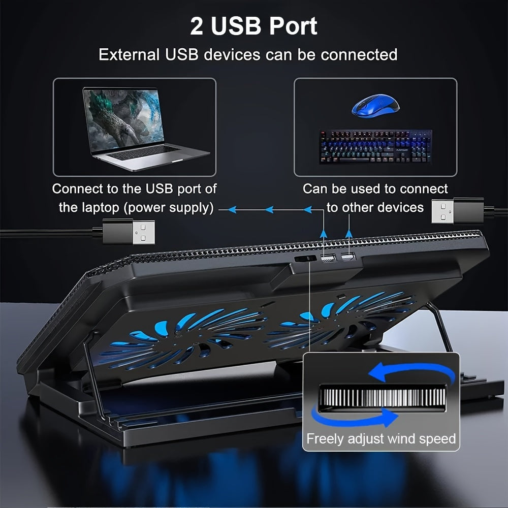 Ноуси 2-вентиляторная подставка для ноутбука, USB-питание, максимальное напряжение 36В, тихий игровой кулер, универсальная подставка для ноутбука