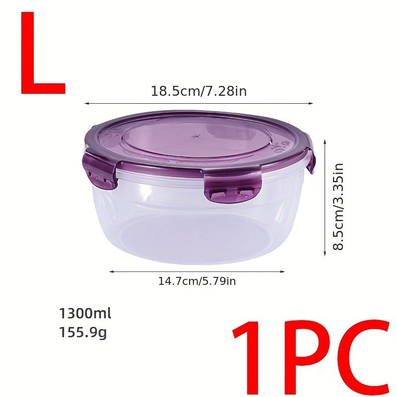 Set of 4 Storage Boxes, Contemporary Round Style for Fresh Food Storage, Convenient and Portable Containers for Refrigerator and Microwave Use, Perfect for Picnics, Camping, Back to School Supplies.