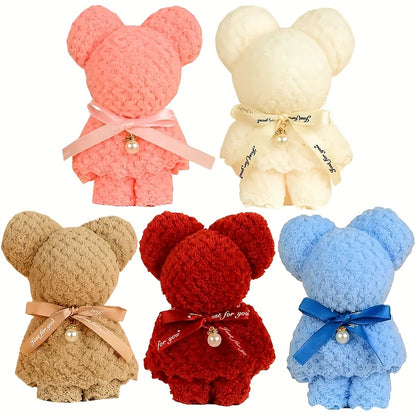 Set of 20 cute teddy bear towels with tote bag, perfect for weddings, birthdays, Mother's Day, gifts, back-to-school, and Christmas.