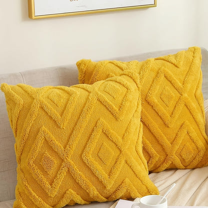 Soft velvet diamond check pillow cover, ideal for office sofa and headboard decor. Machine washable with zip closure (pillow insert not included). Perfect for couch pillows.