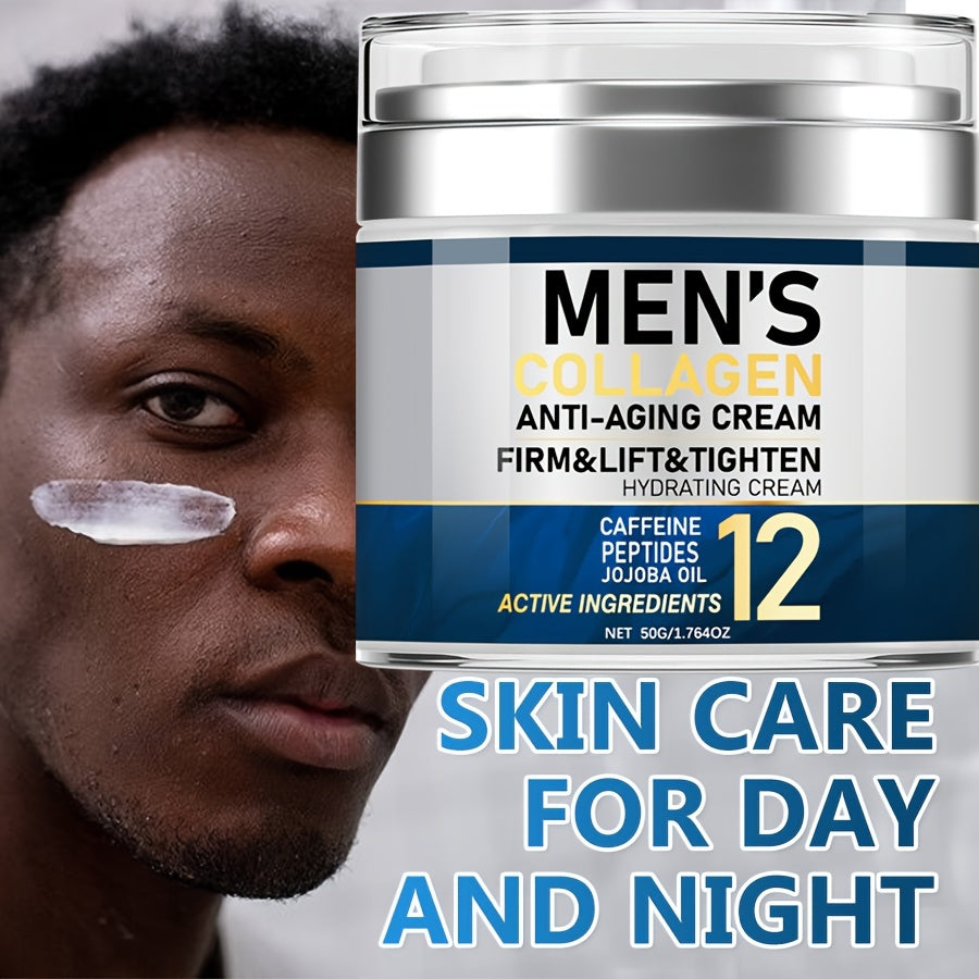 Men's Collagen Face Cream 1.764Oz - Unscented moisturizer firms, tightens, and hydrates skin with key ingredients - suitable for all skin types.