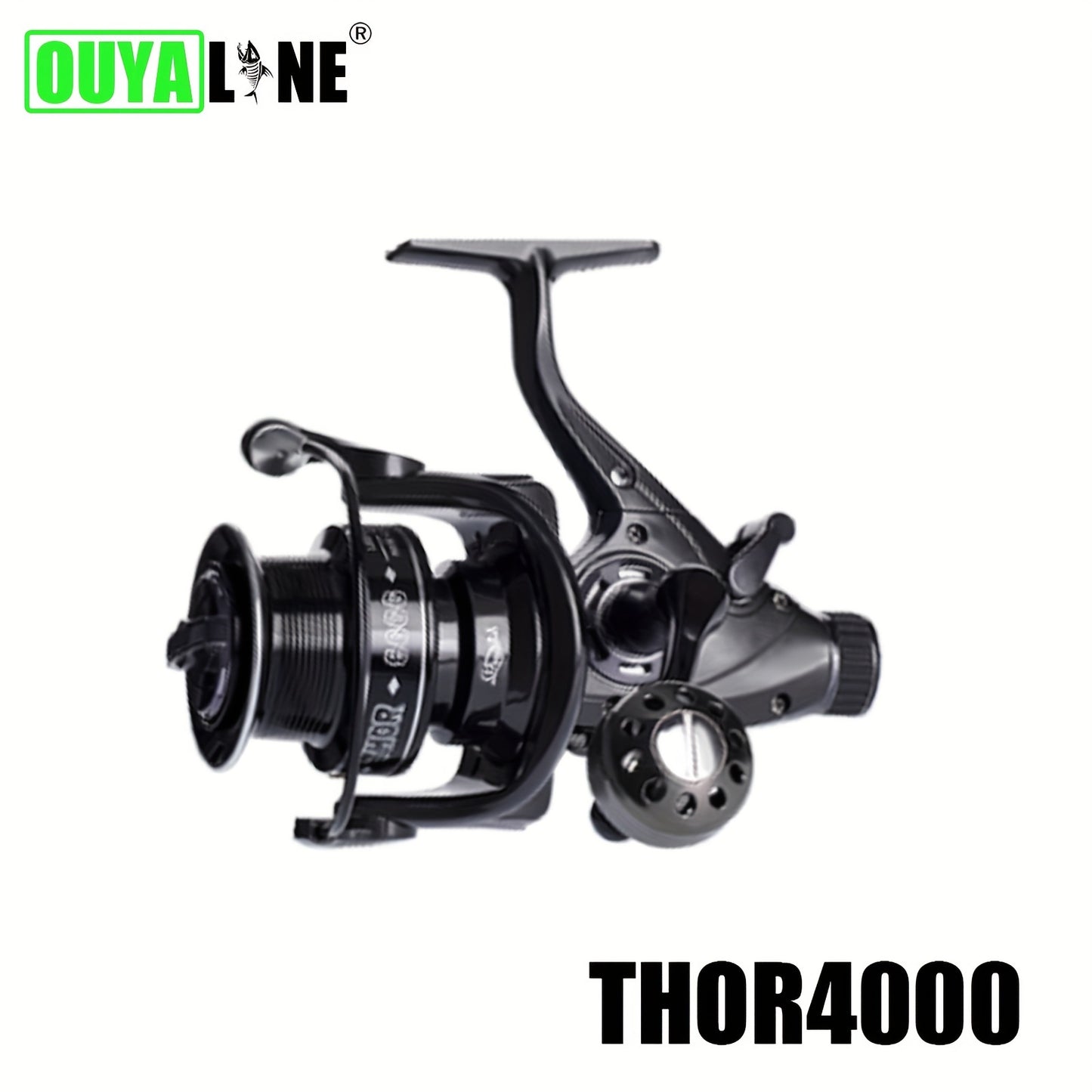 OUYALINE 1pc Spinning Fishing Reel with 10-25kg Strong Double Drag, 7+1BB, Carp Fishing Tackle.