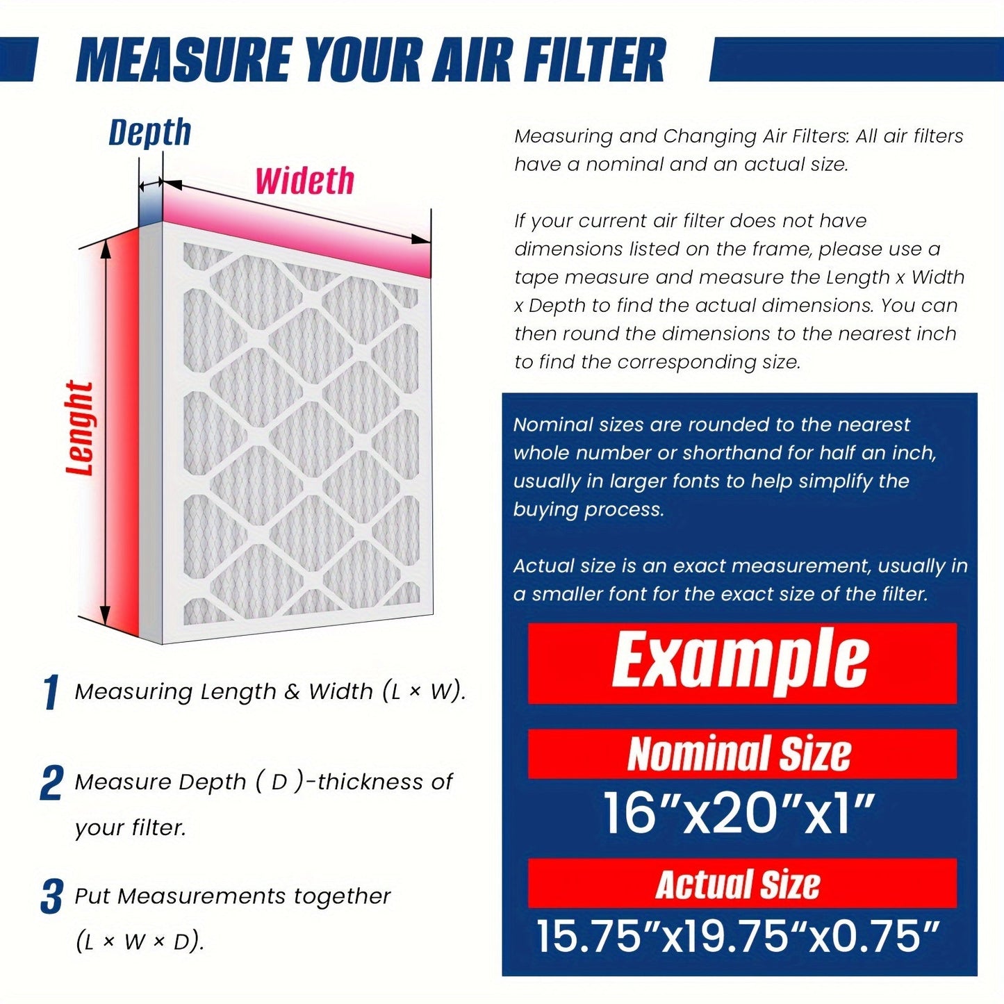 Two Merv8 Electrostatic Pleated Air Filters for AC & Furnace - 45.72x50.8x2.54 cm, Designed to Work with HVAC Systems