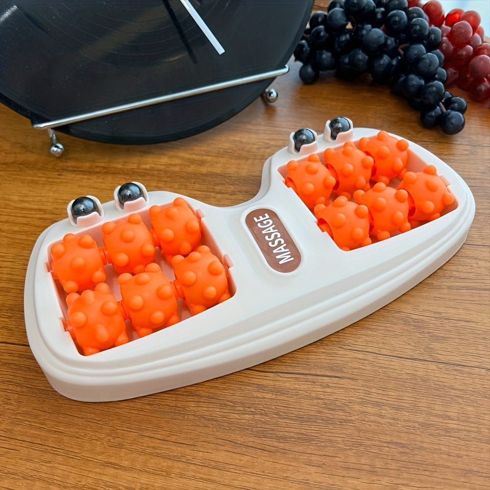 ZMDN Four-Row Roller Foot Massager with Eight Rows of Large Acupressure Balls for Foot Reflexology and Bottom Massage.