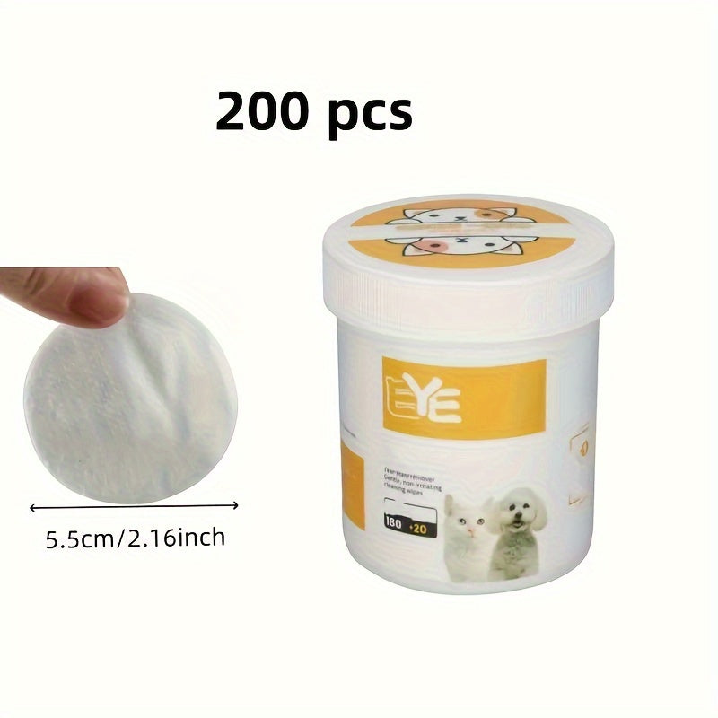 200 pieces of pet eye wet wipes for cats made of durable polyester material, safe for removing tear stains.