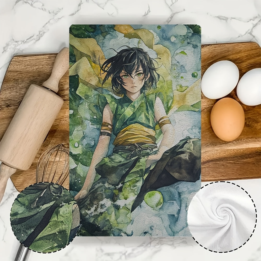 Set of 2 Ultra Soft Kitchen Towels - Inspired by Toph Beifong, These Highly Absorbent & Machine Washable Hand Towels are Perfect for Drying Dishes. Featuring a Coastal Contemporary Design, Each Towel Measures 40.64x60.96 cm