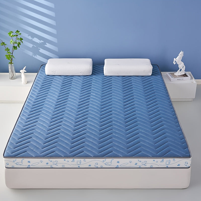 Orthopedic 3D Latex Memory Foam Mattress Topper with Quilted Design, Soft and Breathable, Pressure-Relieving Sleep Experience, Polyester Cover, No Power Needed