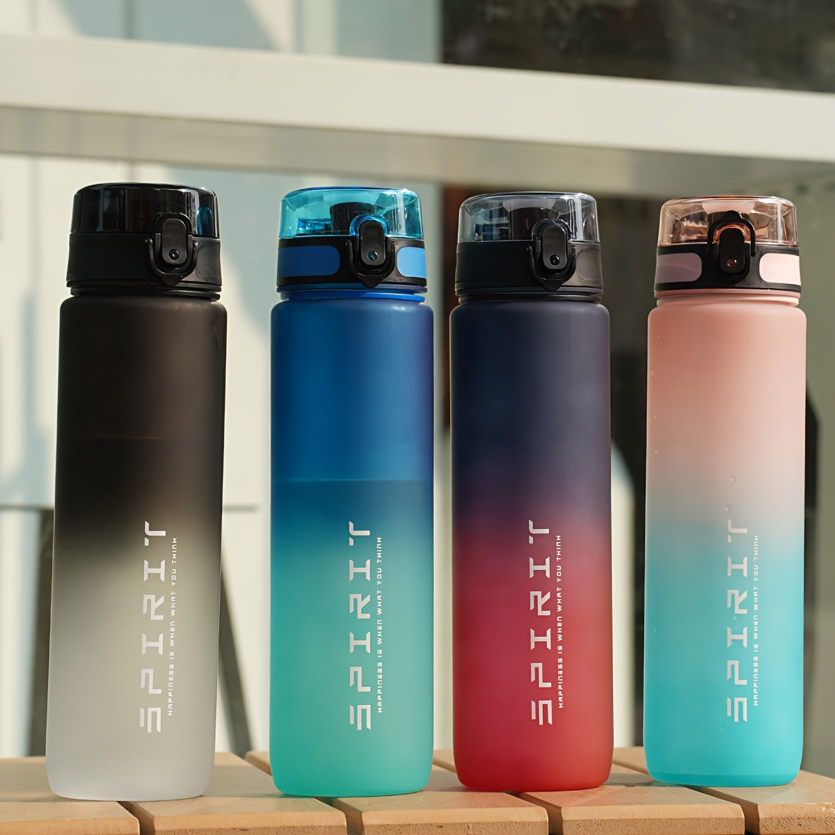 Leak-proof 34oz sports water bottle for gym, fitness, and outdoor use. Durable and portable with food-grade material (hand wash only).