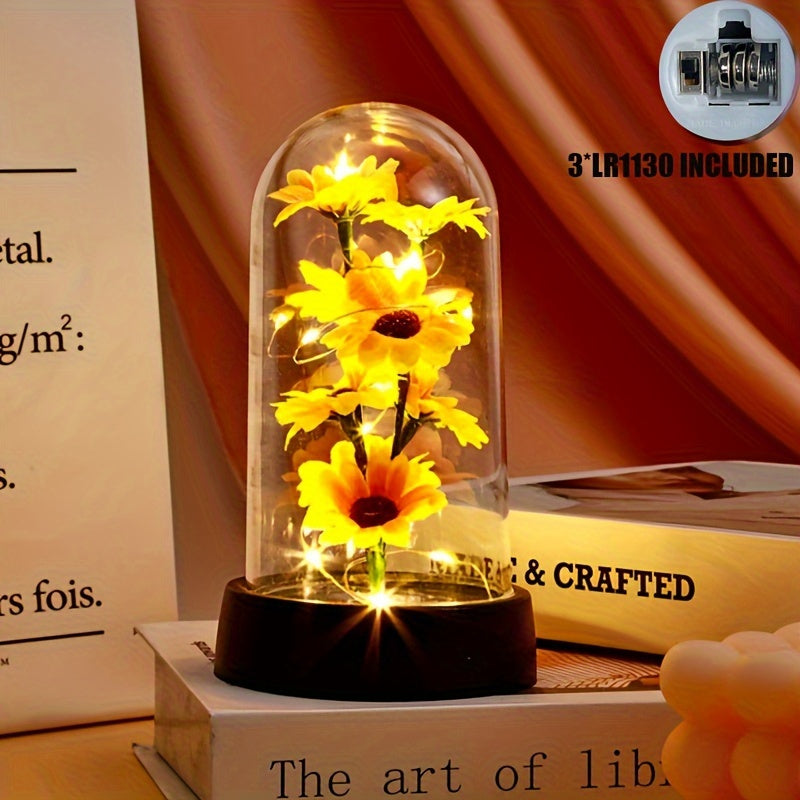 Simulated sunflower night light, perfect for special occasions and home decoration.