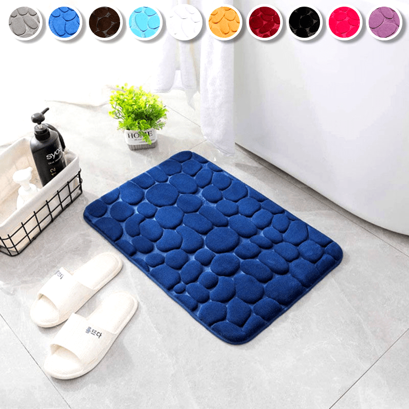 Cobblestone Floor Mat for Bathroom with Water Absorption and Anti-skid Features, Versatile for Bathroom, Bedroom, and Floor Use.