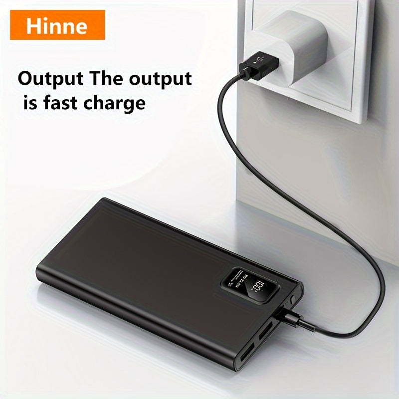 30000mAh Hinne Power Bank с быстрой зарядкой USB Type-C, LED-дисплеем, универсальной совместимостью для iPhone/Samsung/Android, легкий аварийный источник питания с литий-полимерной батареей.