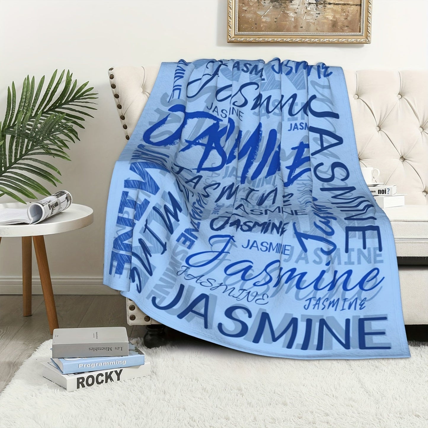 Stay Cozy with Your Own Name on This Soft and Warm Fleece Blanket - Ideal Holiday Gift for Loved Ones, Perfect for Naptime, Camping, and Travel