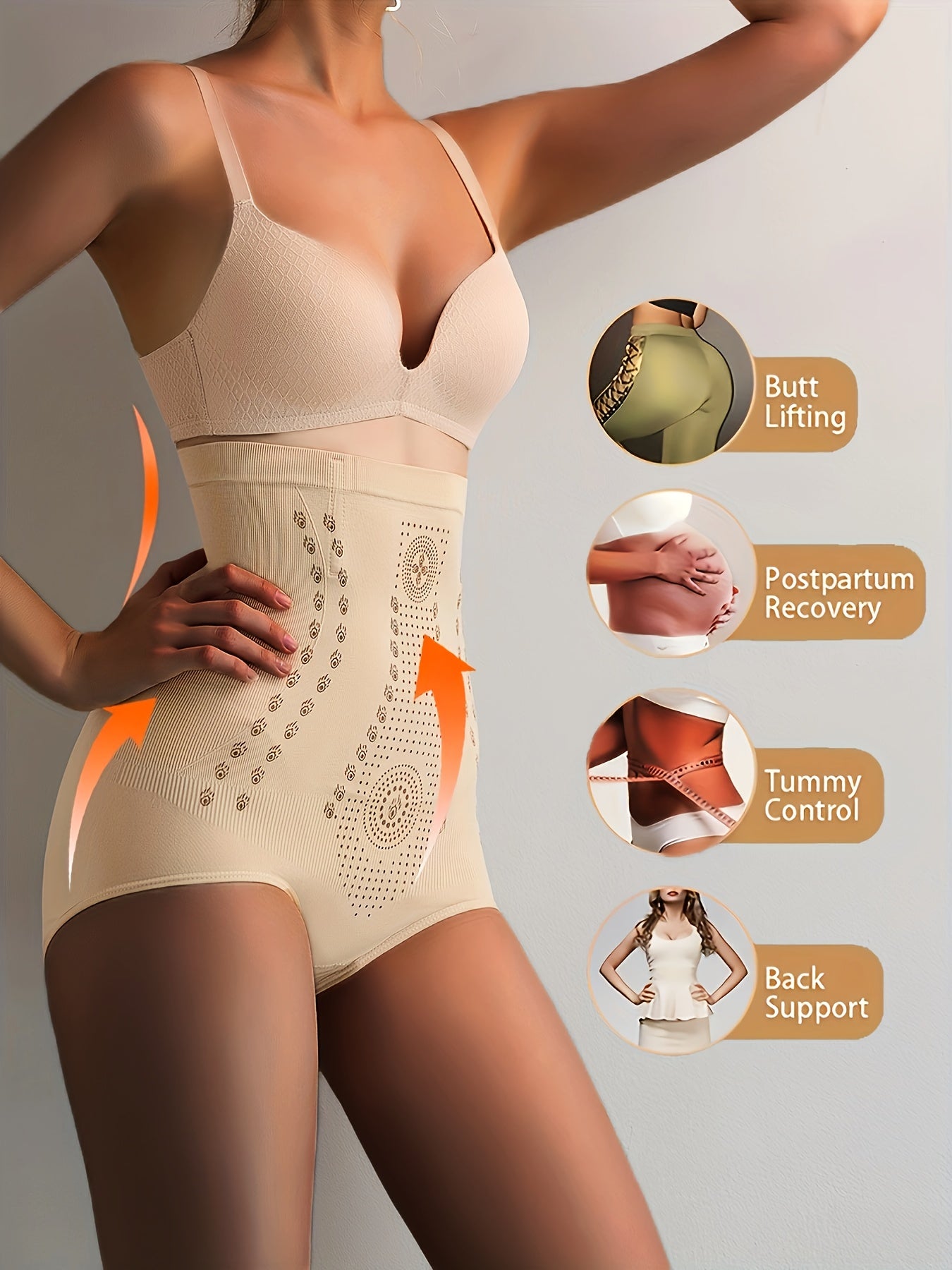 2 High Waist Compression Panties for Tummy Control, Lift & Shape Buttocks, Women's Shapewear.