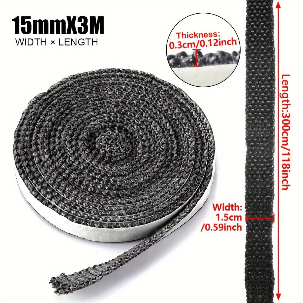 Fireproof seal rope made of fiberglass, measuring 2 meters in length and 3 millimeters in diameter. Ideal for high-temperature applications, such as sealing wood burning stove doors, fireplace sealing, oven sealing, and more.