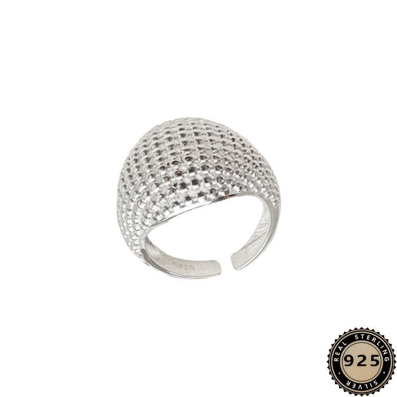 925 Sterling Silver Hollow Ball Ring with Adjustable Open Design - Elegant, Sexy, and Perfect for Casual Attire or Gifting