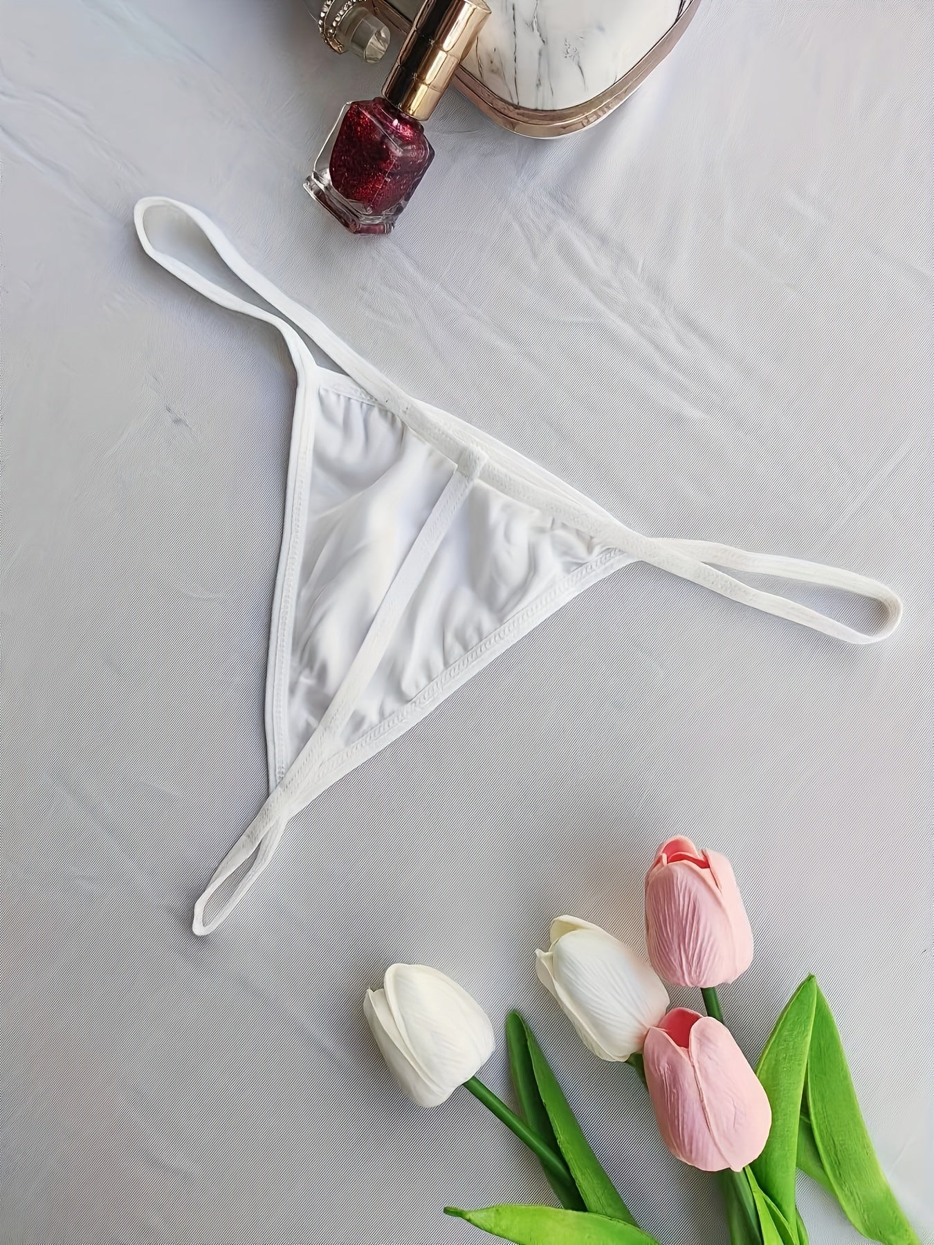 Basic thongs, semi-sheer panties, and sexy lingerie for women.