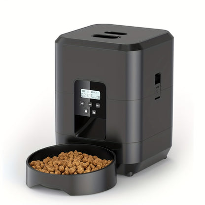 2L Smart Automatic Cat Feeder with Dual Power, Stainless Steel Bowls, Meal Scheduling & Portion Control - Ideal for Cats and Small Dogs