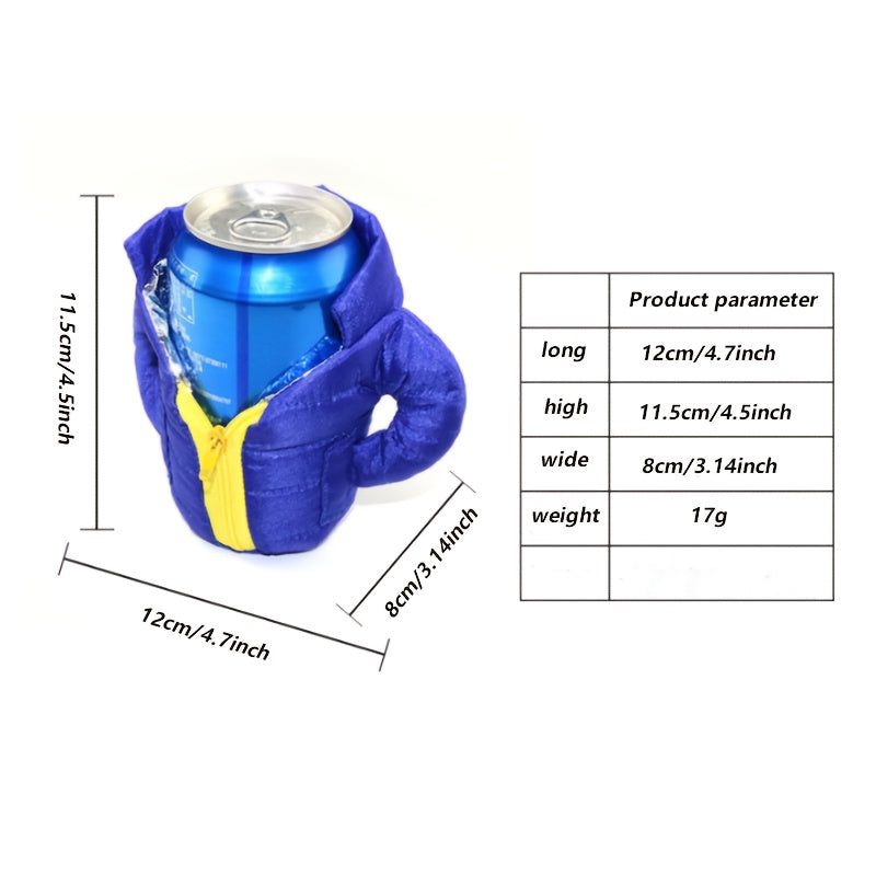 Insulated Jacket-Shaped Cooler for Beer and Soda Cans - Made of Durable Polyester and Aluminum Foil, Ideal for Outdoor Camping and Dining