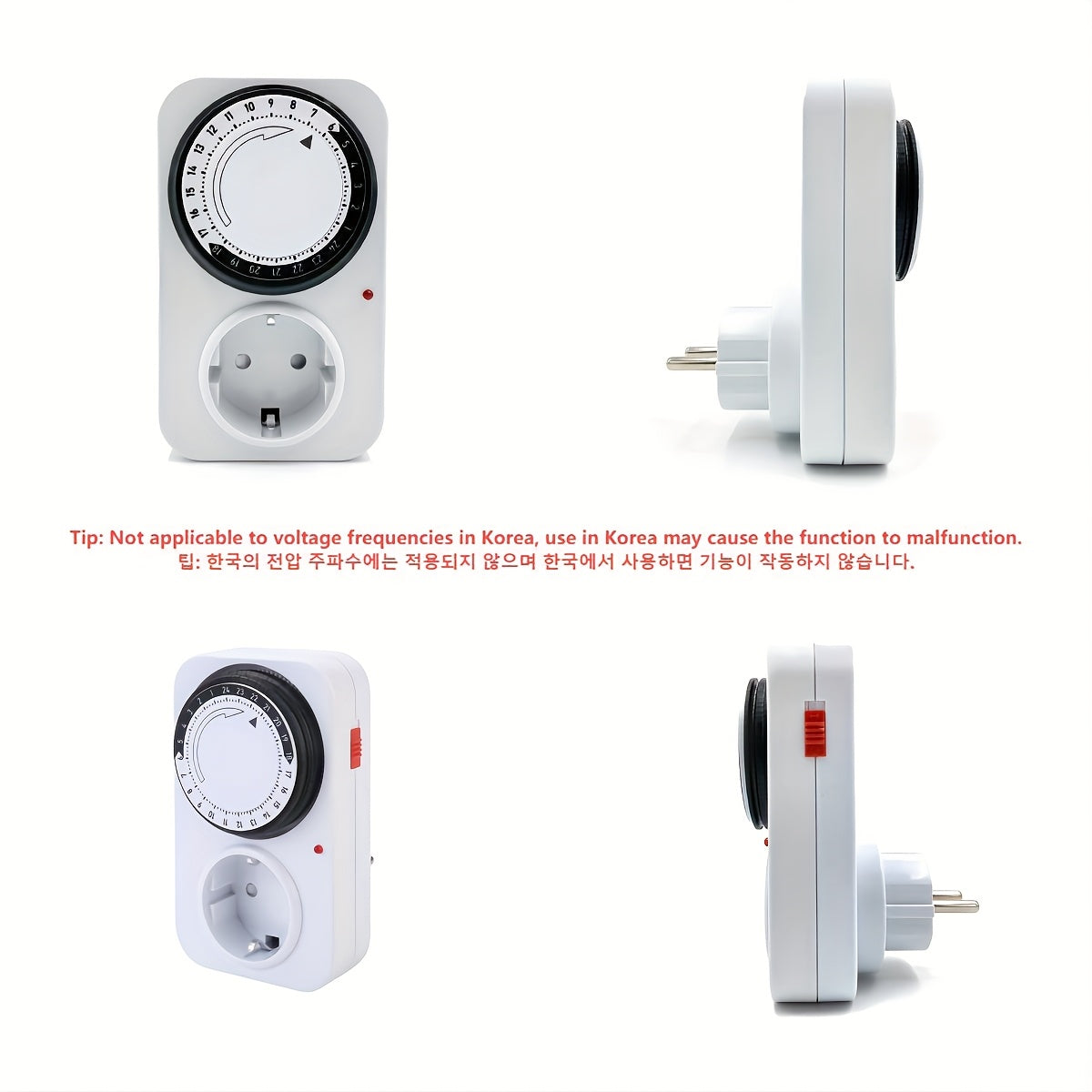 EU Plug 220V Smart 24 Hour Timer Outlet for Indoor Electrical Devices, Programmable for Lightings, Lamp, Aquarium, Air Conditioner, Kitchen.