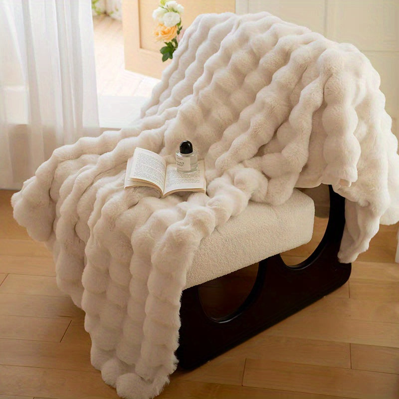 Soft and cozy plush blanket, perfect for travel, sofa, bed, and home décor - ideal gift for loved ones.