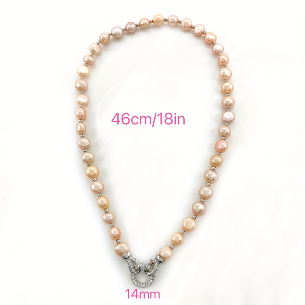 Stylish French Baroque Style freshwater pearl necklace - Y2K deluxe, vibrant autumn/winter sweater chain for women, perfect for parties or gifts, Valentine's Day exclusive, suitable for year-round wear.