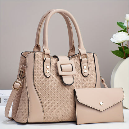 New Two-Piece Set Fashion Handbag for Women with Woven Design, High Appearance Level, and Large Capacity