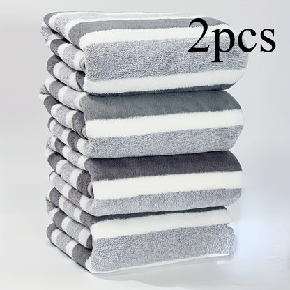 73.0cm x 32.99cm Striped Towel Set: Quick-drying, absorbent, and skin-friendly bath towels. Perfect for home bathrooms and ideal as Valentine's Day gifts.