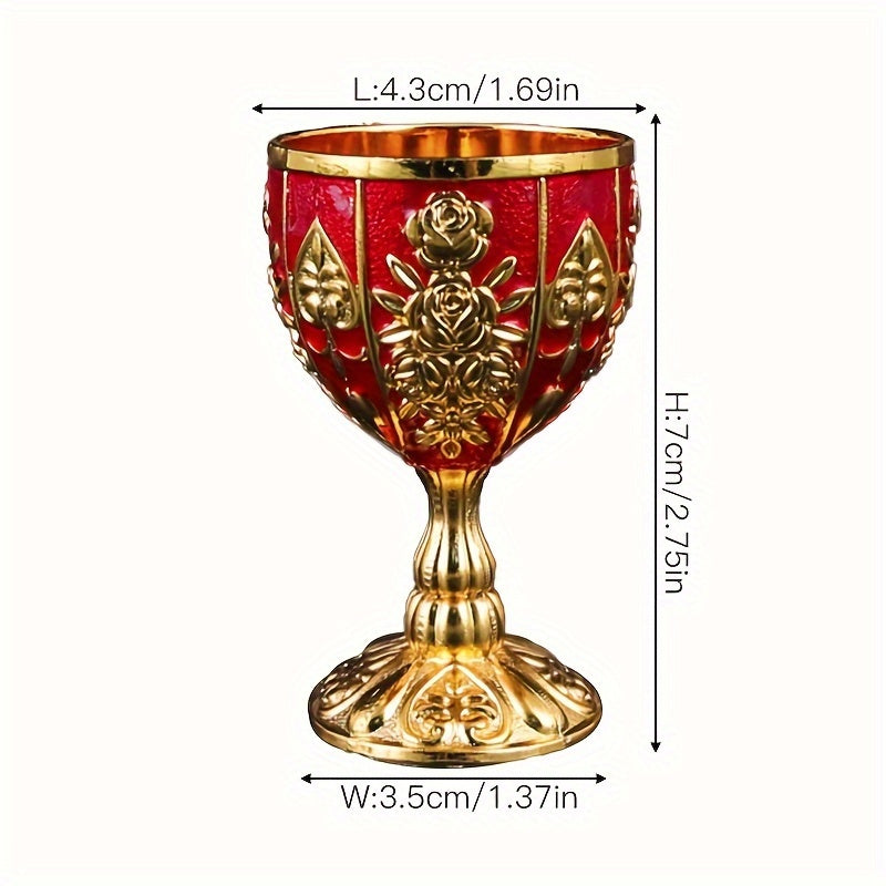 Small golden wine glass, high-footed wine glass, golden cup, banquet wine glass, tea water cup, holy water cup, wine accessories, decorative ornaments.