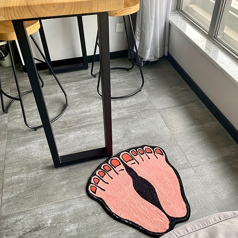 Machine washable SoftTouch Microfiber Foot Shaped Bath Mat is made from non-slip absorbent polyester material. This 0.6cm thick rug is perfect for bathtub and shower use, with a weight of 600g/sqm.