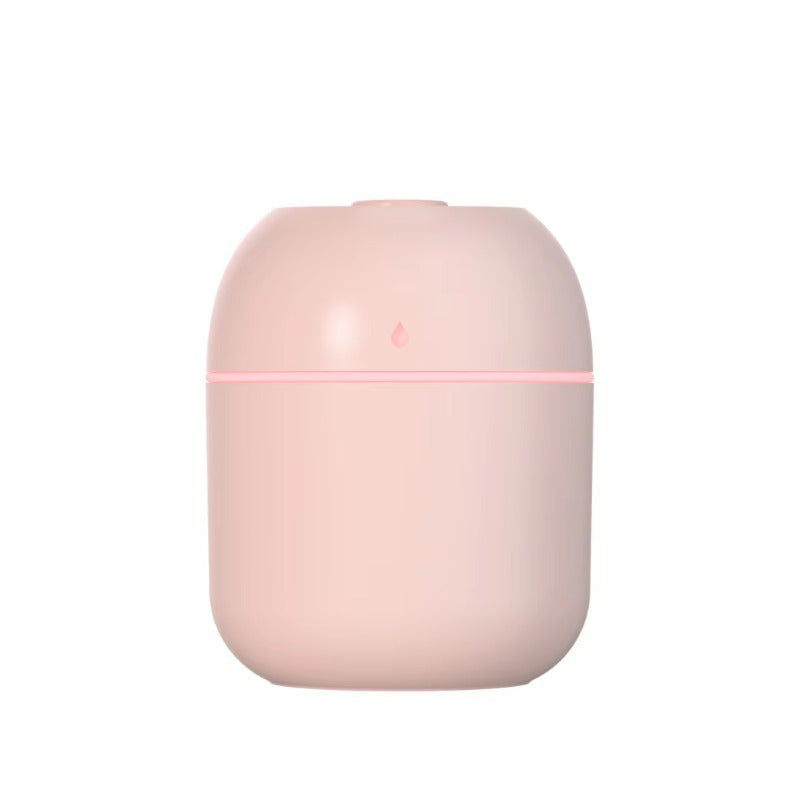 Compact ultrasonic humidifier with USB port, quiet heavy mist, suitable for bedroom, home and car use, operating voltage ≤36V.