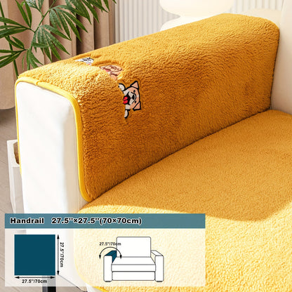 Thick Sherpa Fleece Sofa Slipcover for Pet-Friendly Protection and Comfort in Bedroom, Office, or Living Room.