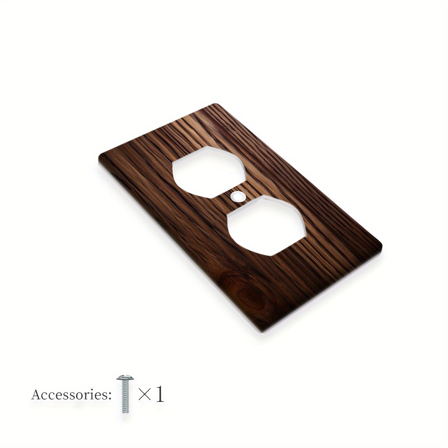 Wood grain wall plate cover for light switches, no power required, easy to clean, available in 1-gang or 2-gang sizes.